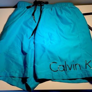 Calvin Klein swim shorts. medium. Blue